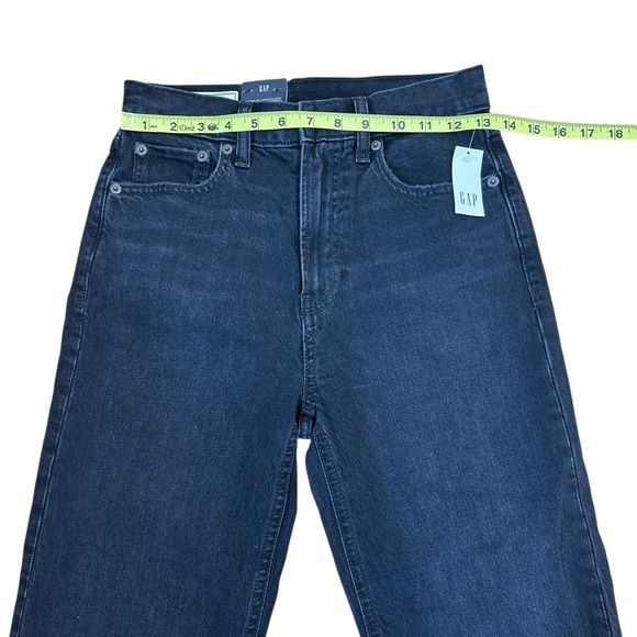 GAP NWT Black Cheeky Straight Leg High Waist Denim Jeans size 26P, 26 petite - Picture 7 of 9